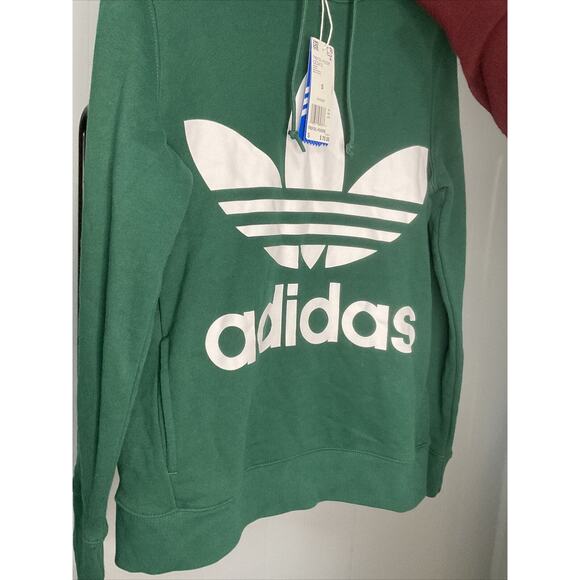 NWT Adidas Trefoil Green Hoodie Size Small Front Pocket - Picture 4 of 5